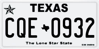 TX license plate CQE0932
