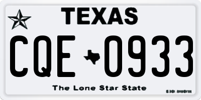 TX license plate CQE0933