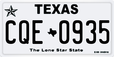 TX license plate CQE0935