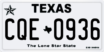 TX license plate CQE0936