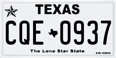 TX license plate CQE0937