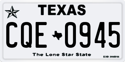 TX license plate CQE0945