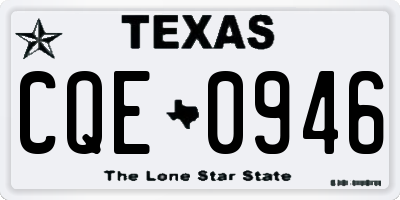 TX license plate CQE0946