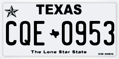 TX license plate CQE0953