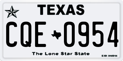 TX license plate CQE0954