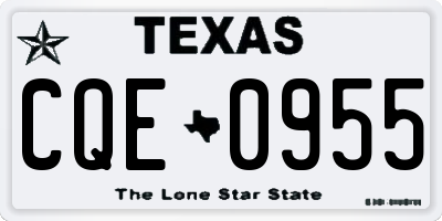 TX license plate CQE0955