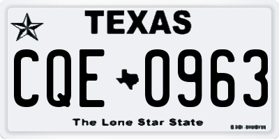 TX license plate CQE0963