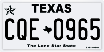 TX license plate CQE0965