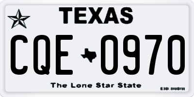 TX license plate CQE0970