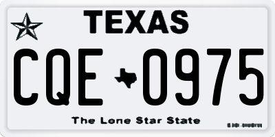 TX license plate CQE0975