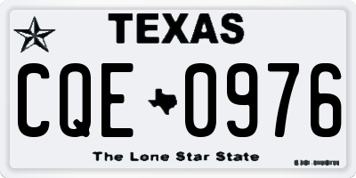 TX license plate CQE0976