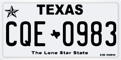 TX license plate CQE0983