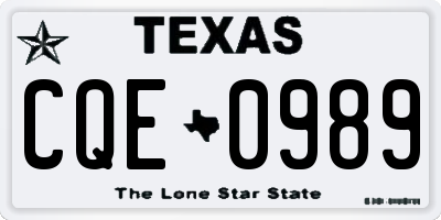 TX license plate CQE0989