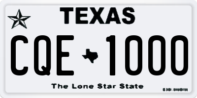 TX license plate CQE1000