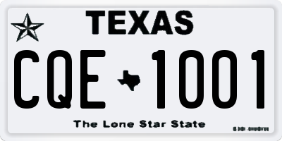 TX license plate CQE1001
