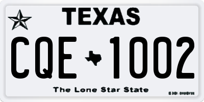 TX license plate CQE1002