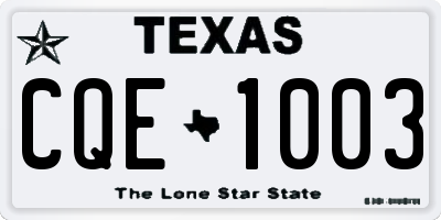 TX license plate CQE1003