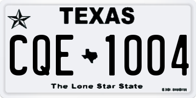 TX license plate CQE1004