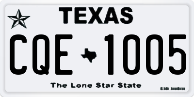 TX license plate CQE1005