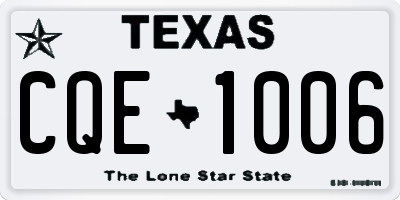 TX license plate CQE1006