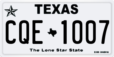 TX license plate CQE1007