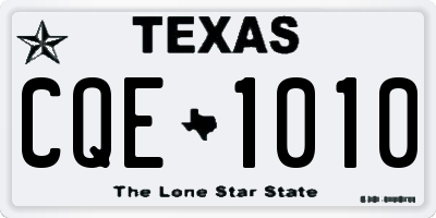 TX license plate CQE1010