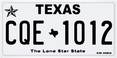 TX license plate CQE1012