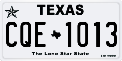 TX license plate CQE1013