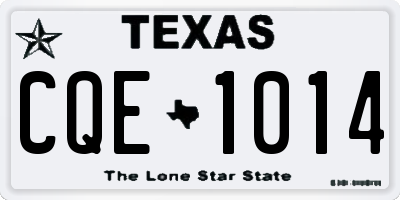 TX license plate CQE1014