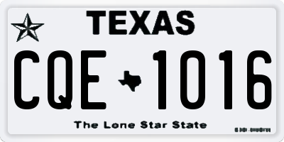 TX license plate CQE1016