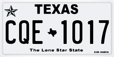 TX license plate CQE1017