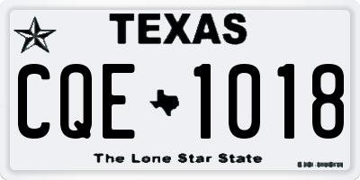 TX license plate CQE1018