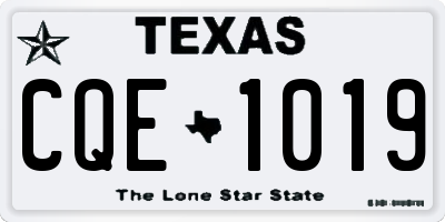 TX license plate CQE1019