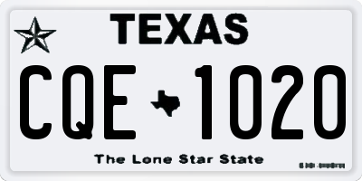 TX license plate CQE1020