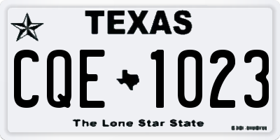 TX license plate CQE1023