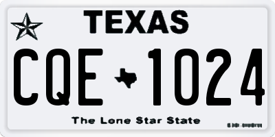 TX license plate CQE1024