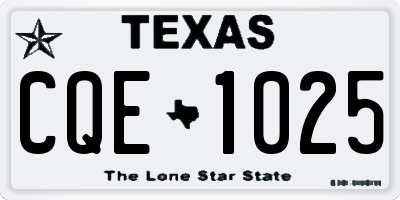 TX license plate CQE1025