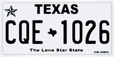 TX license plate CQE1026