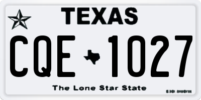TX license plate CQE1027