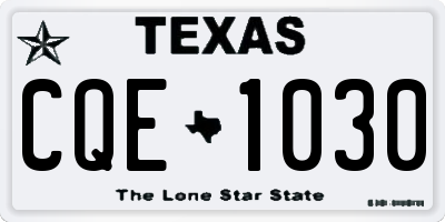 TX license plate CQE1030