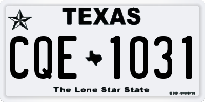 TX license plate CQE1031