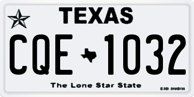 TX license plate CQE1032