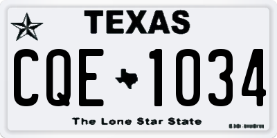 TX license plate CQE1034