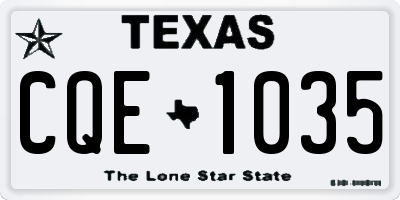 TX license plate CQE1035