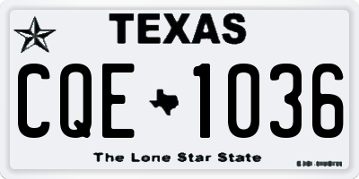 TX license plate CQE1036