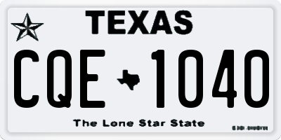 TX license plate CQE1040
