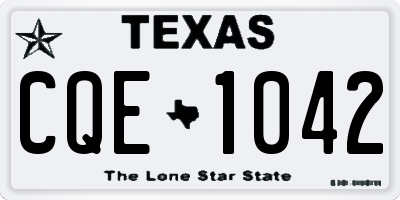 TX license plate CQE1042