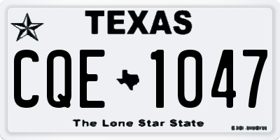 TX license plate CQE1047