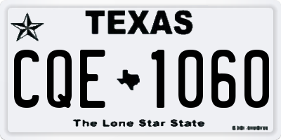 TX license plate CQE1060