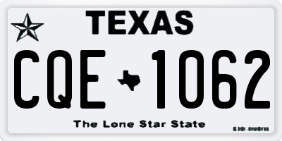TX license plate CQE1062